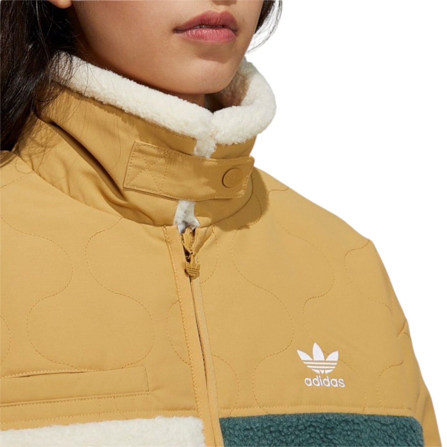 adidas Womens Sherpa Jacket Fleece Coat
