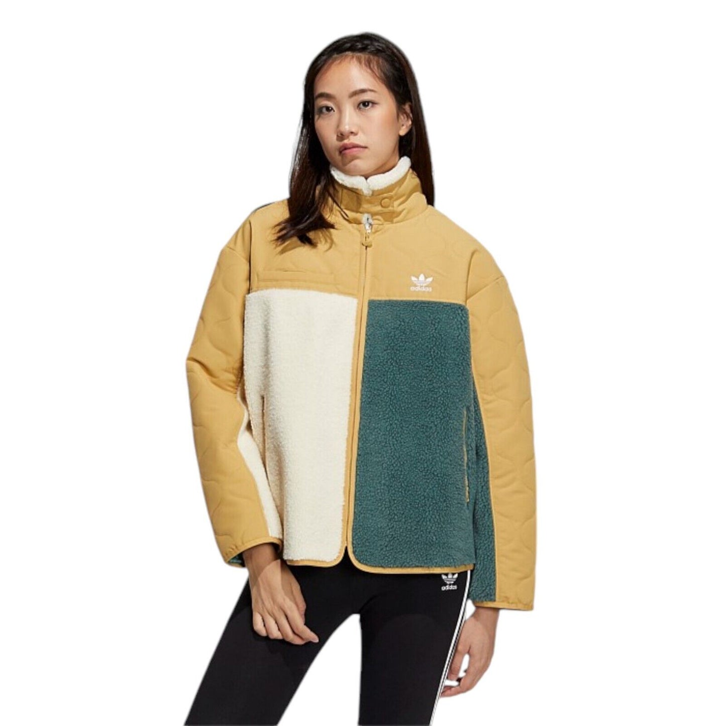 adidas Womens Sherpa Jacket Fleece Coat