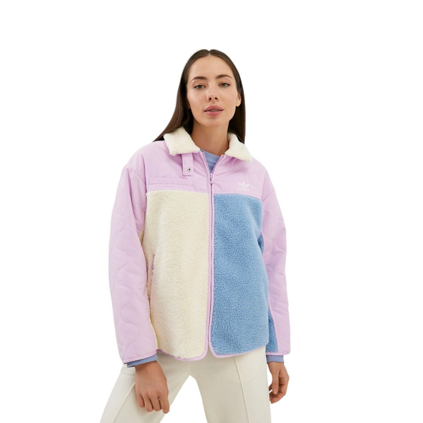 adidas Womens Sherpa Jacket Fleece Coat