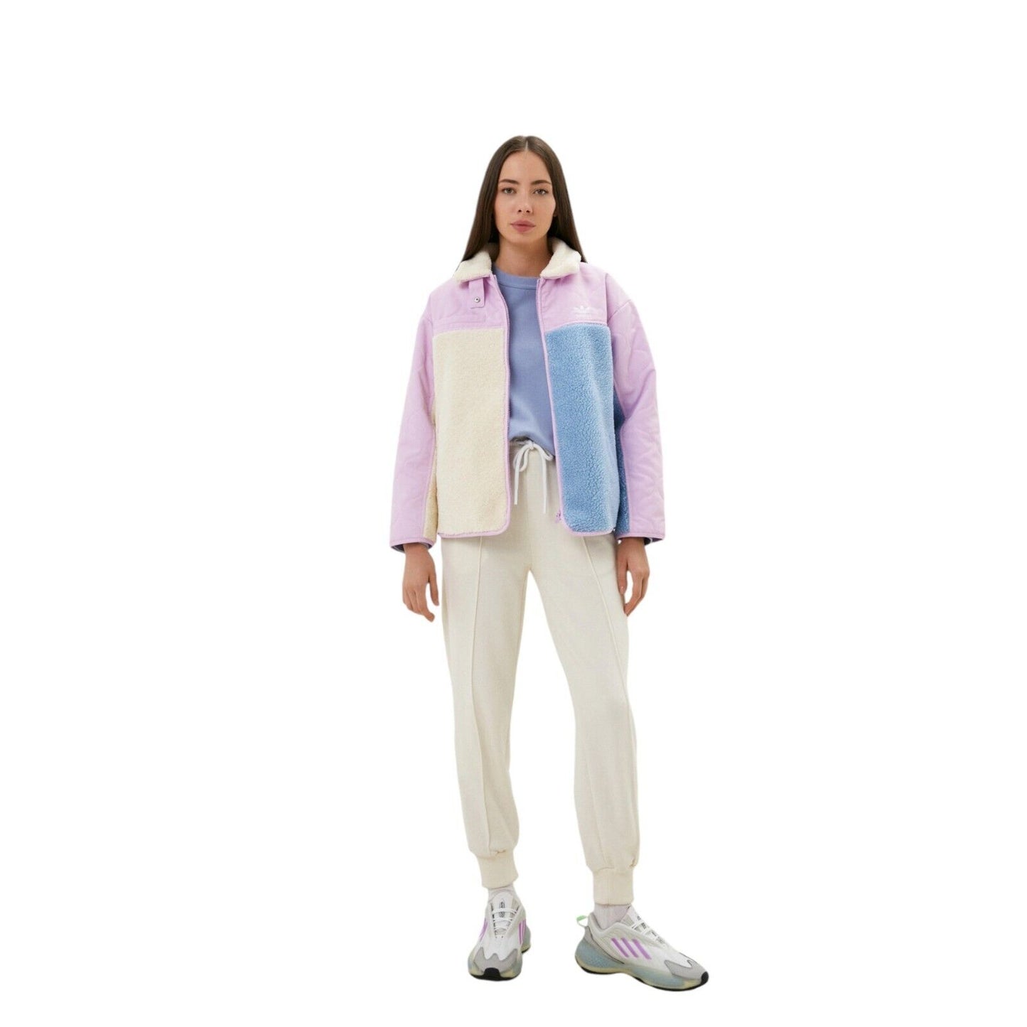 adidas Womens Sherpa Jacket Fleece Coat